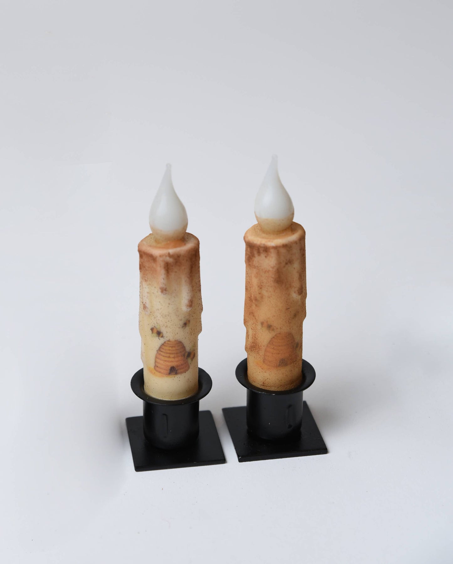 Beehive w/Bee's  LED Timer Taper Candle