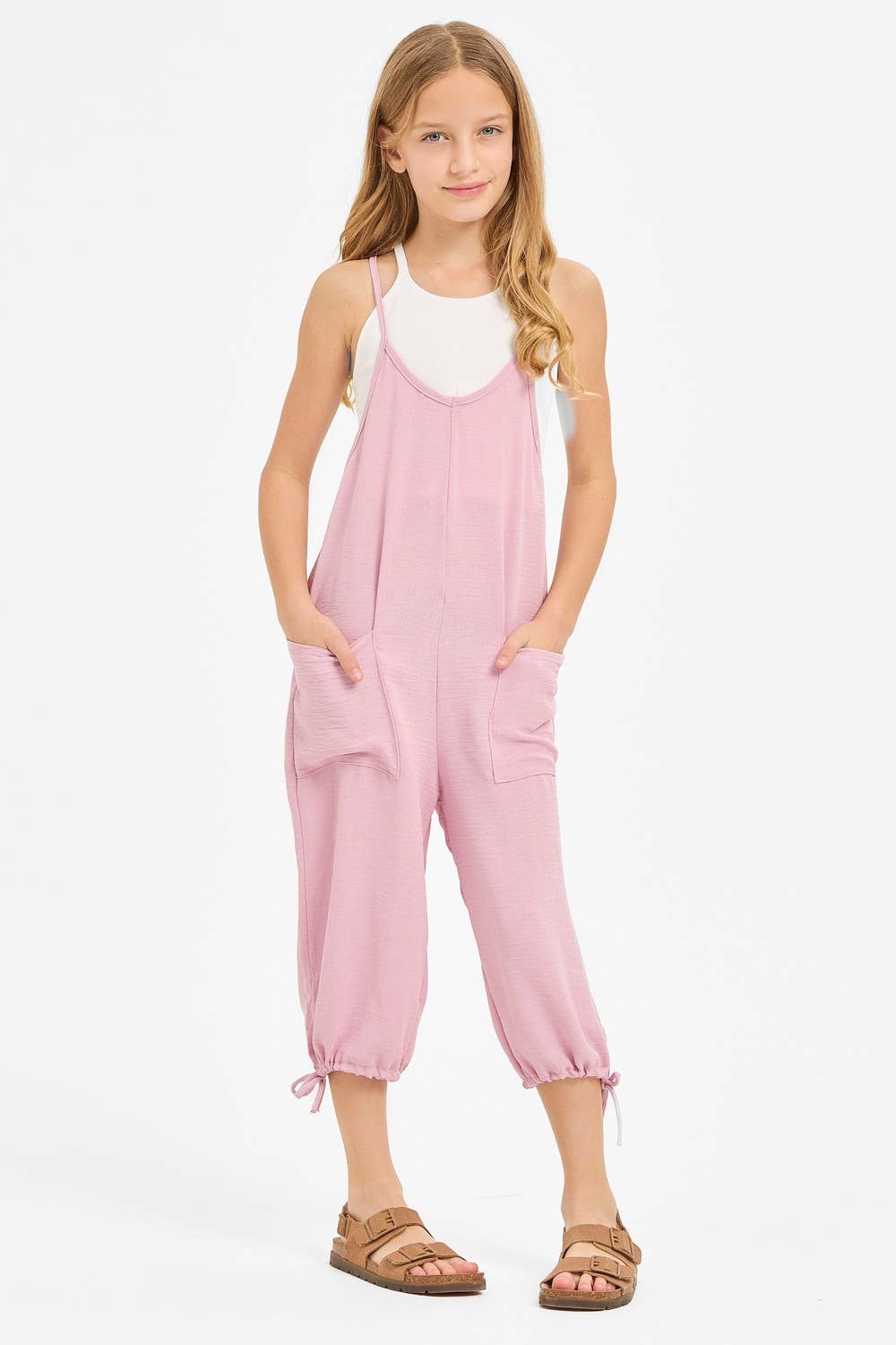 Adjustable Shoulder Tie Strap Balloon Jumpsuit / Overall