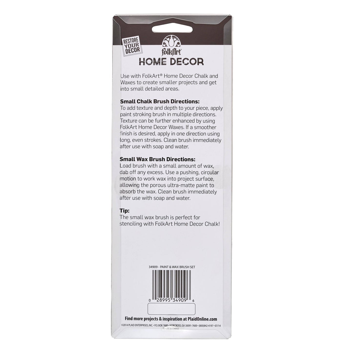 FolkArt® Home Decor™ Chalk & Wax Brush set, 2-Piece