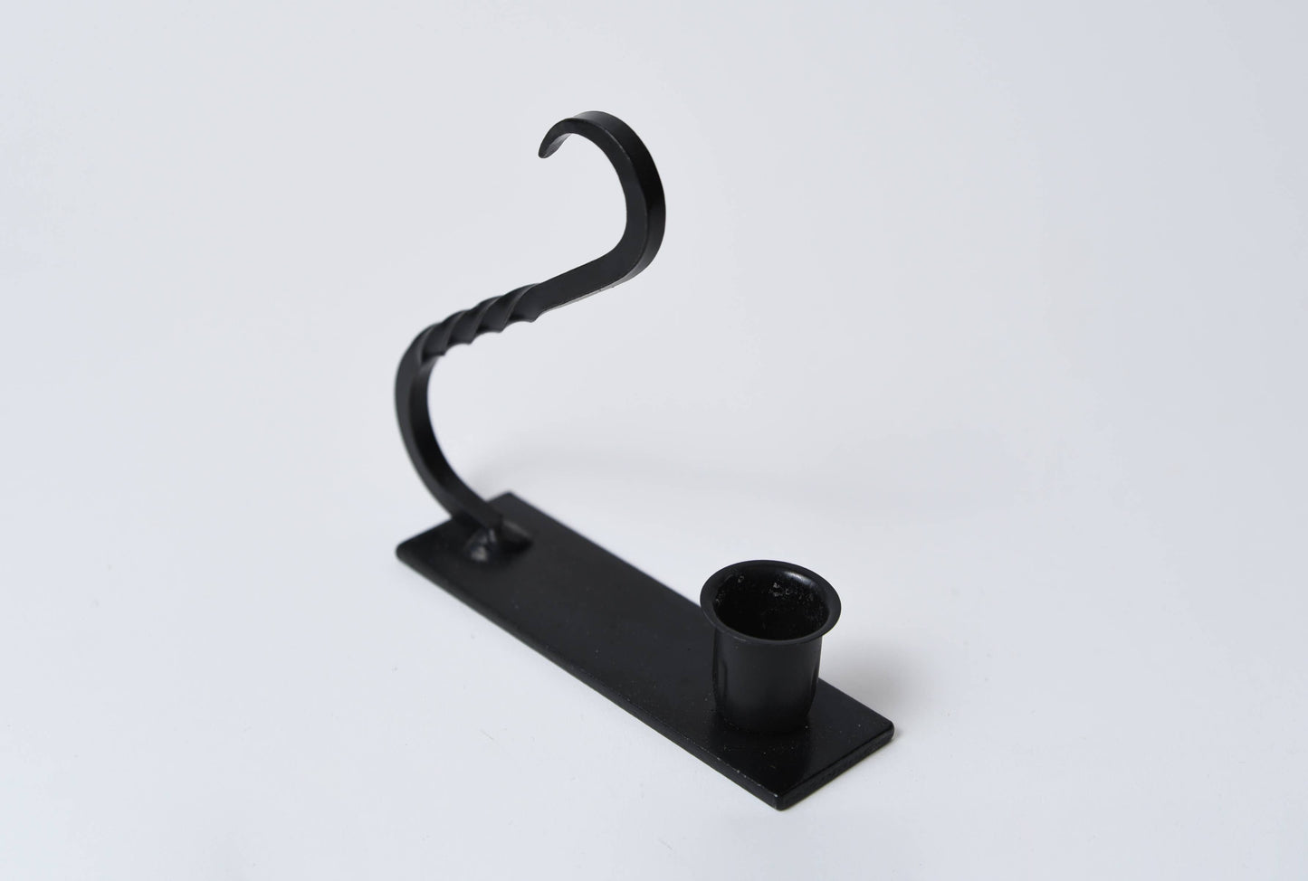 Iron Taper Holder with Curved Handle
