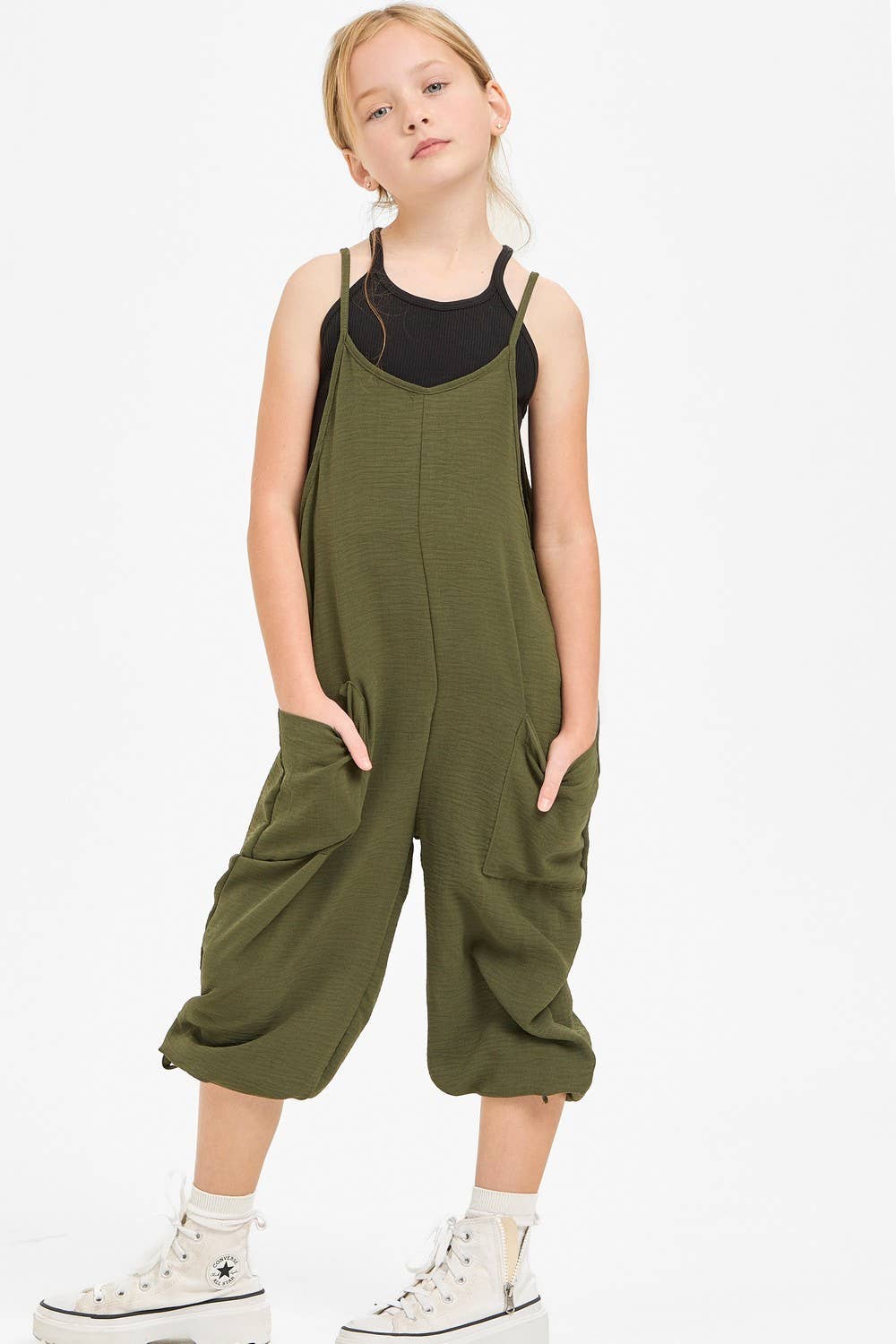 Adjustable Shoulder Tie Strap Balloon Jumpsuit / Overall