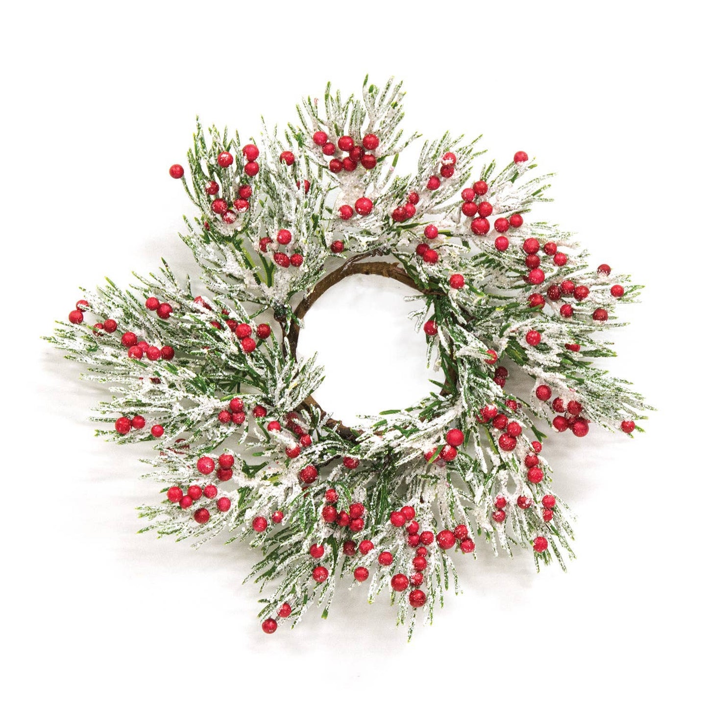 Frosted Pepper Berry & Pine Ring, 2"