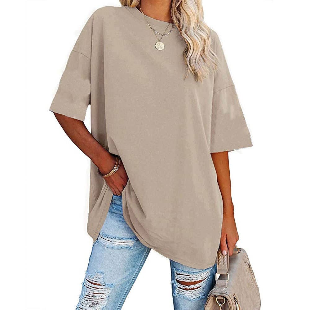 Basic R-neck short sleeve t-shirt base oversized tee