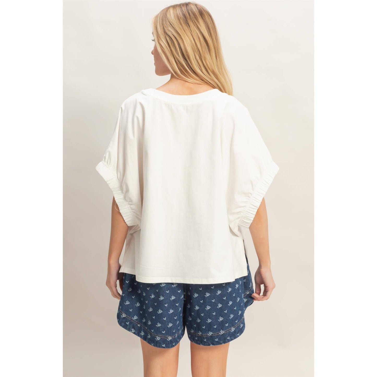 Oversized Elastic Cuff Top