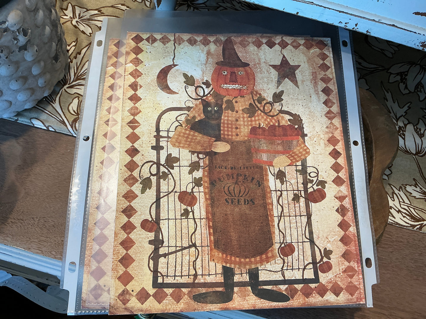 Card stock fall scene large