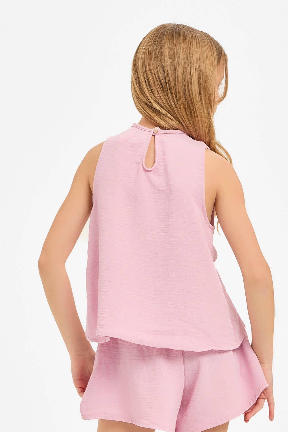 Wrap Design High-Low Sleeveless Blouse