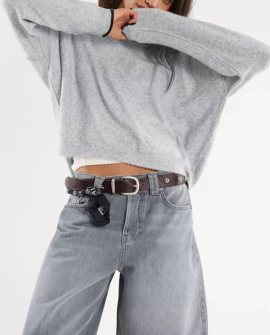 Round Neck Color-Block Basic Knitted Sweater