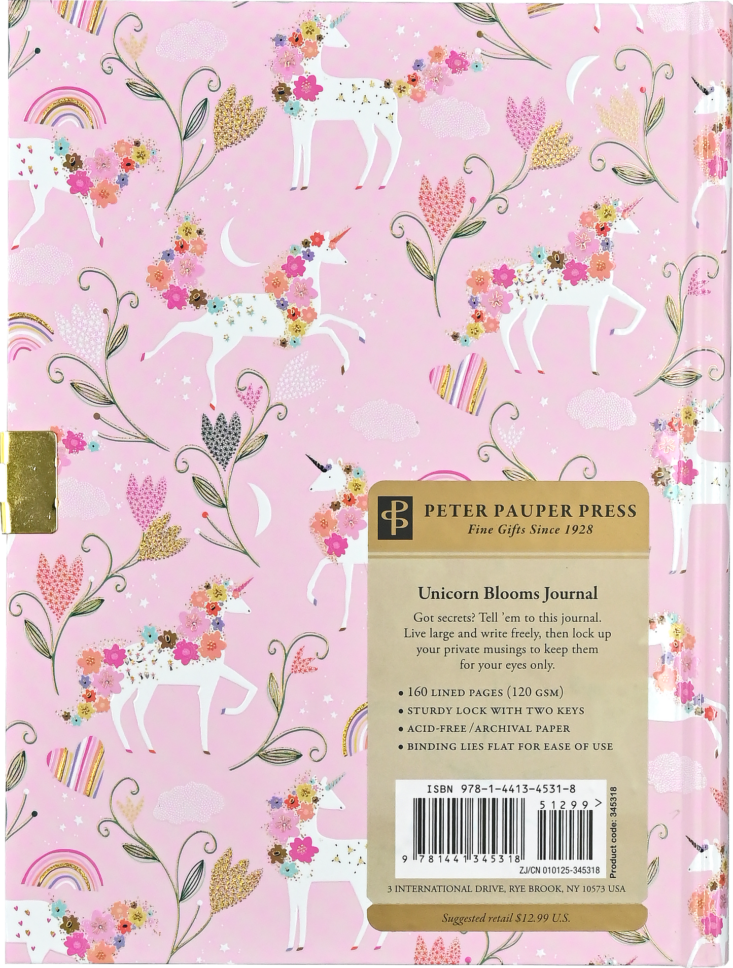 Unicorn Blooms Locking Journal