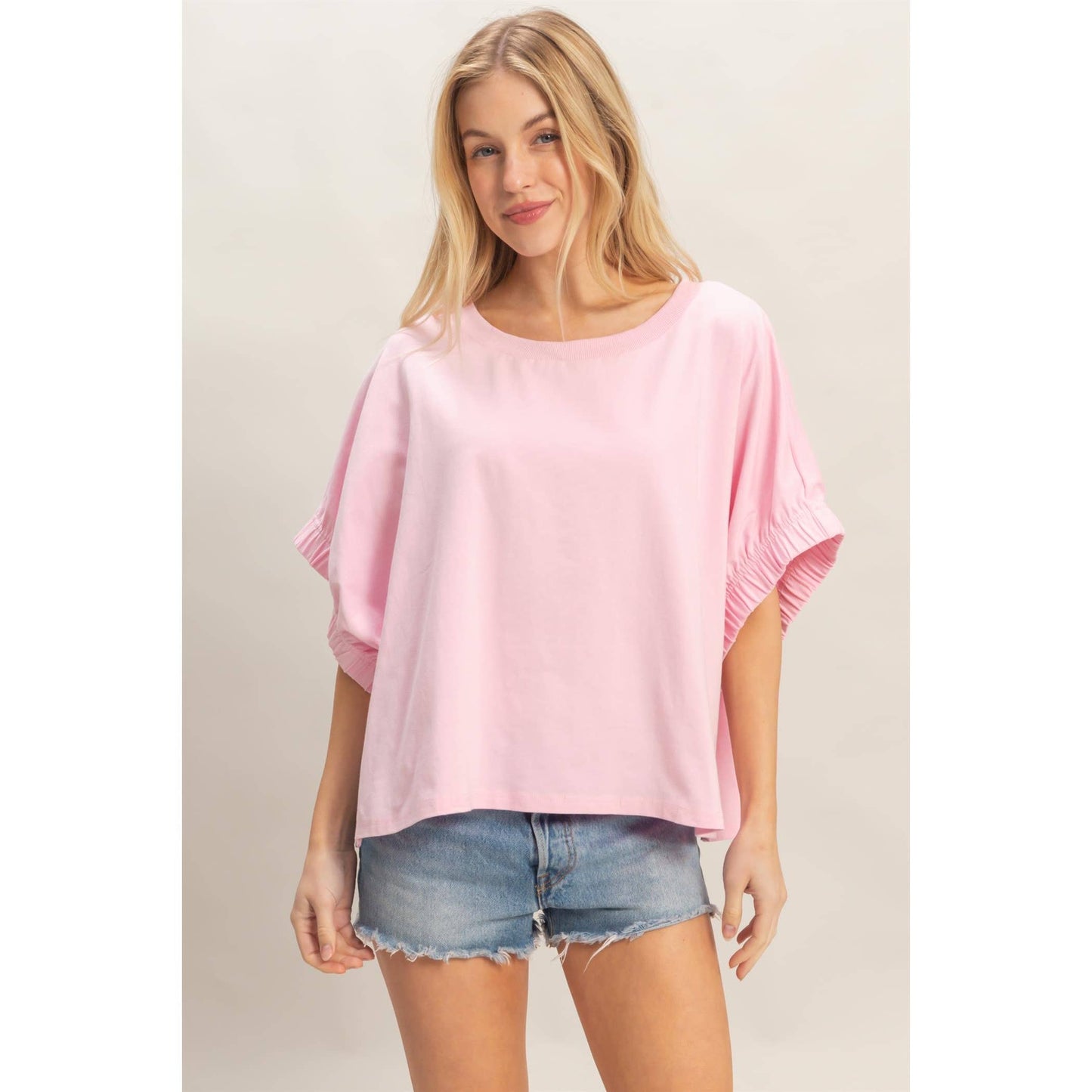 Oversized Elastic Cuff Top