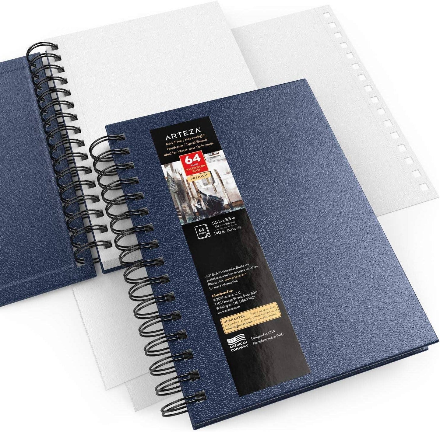 Arteza® Spiral-Bound Blue Hardcover Watercolor Book, 3-Pack