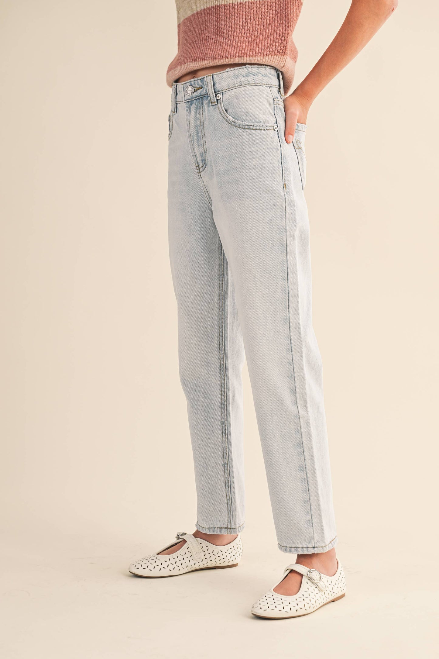TWEEN KIDS GIRLS STRAIGHT LEG DENIM PANTS (7-14)