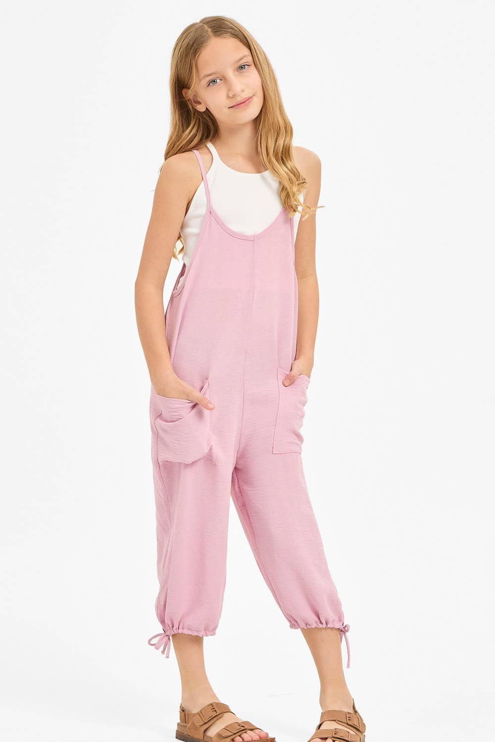 Adjustable Shoulder Tie Strap Balloon Jumpsuit / Overall