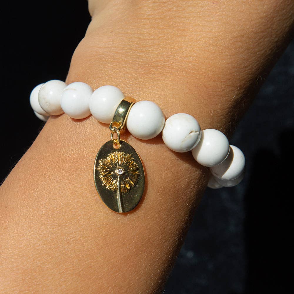 Dandelion Charm, CZ, Charm Bar, Charm Necklace or Bracelet