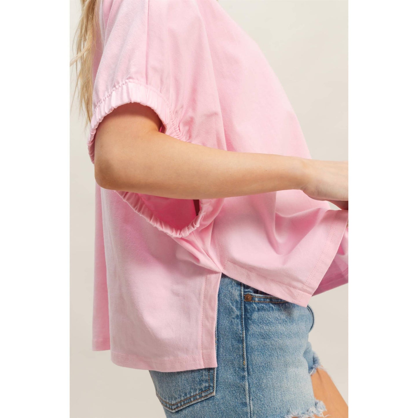 Oversized Elastic Cuff Top