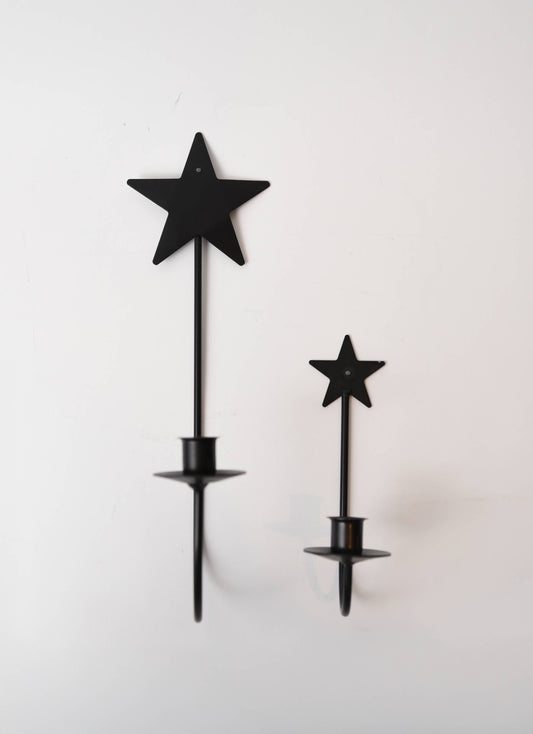 Iron Sconce Taper Holder with Star