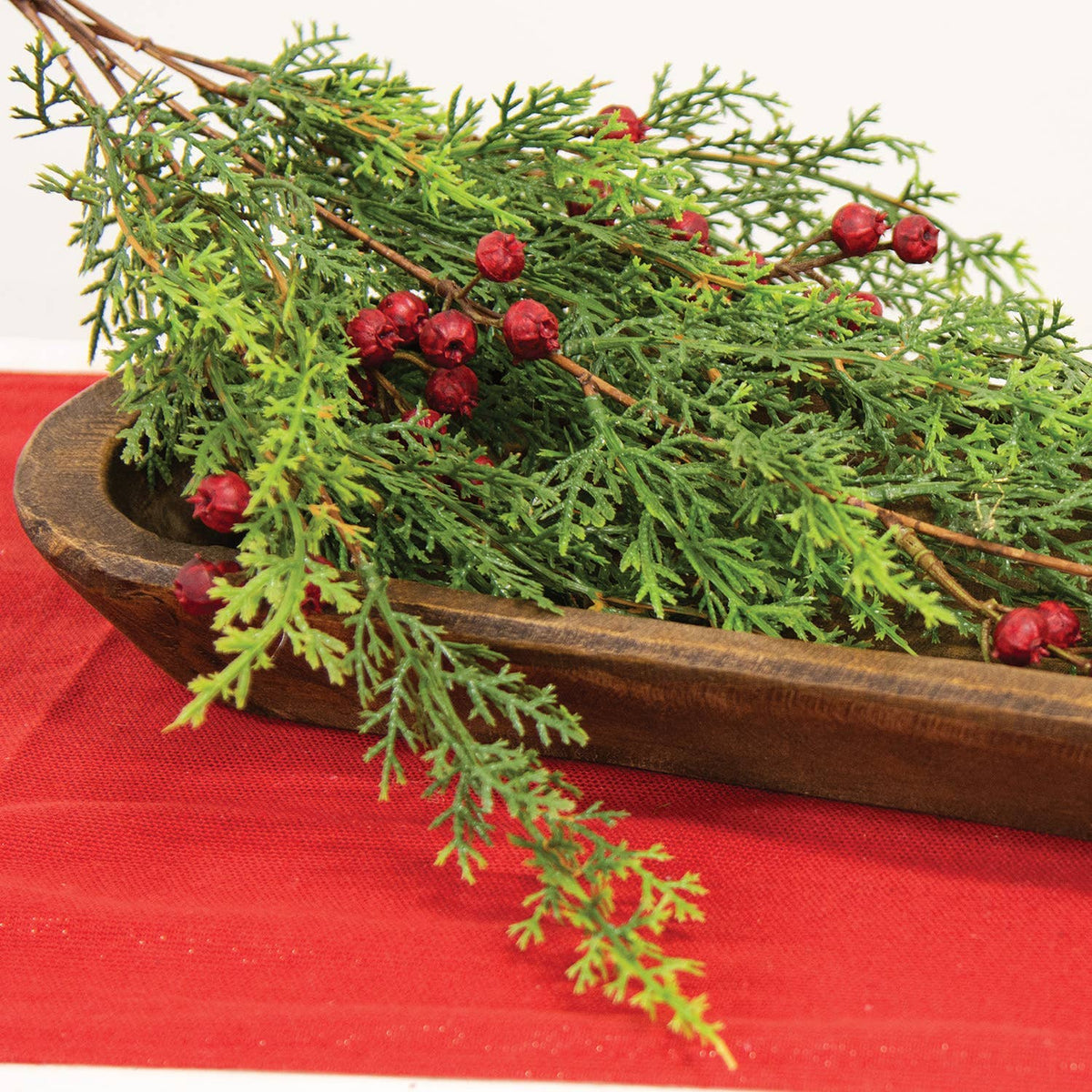 Red Berry & Cedar Hanging Bush, 27"