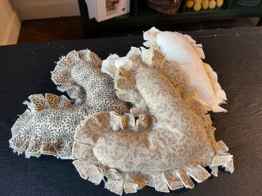 Handmade fabric hearts