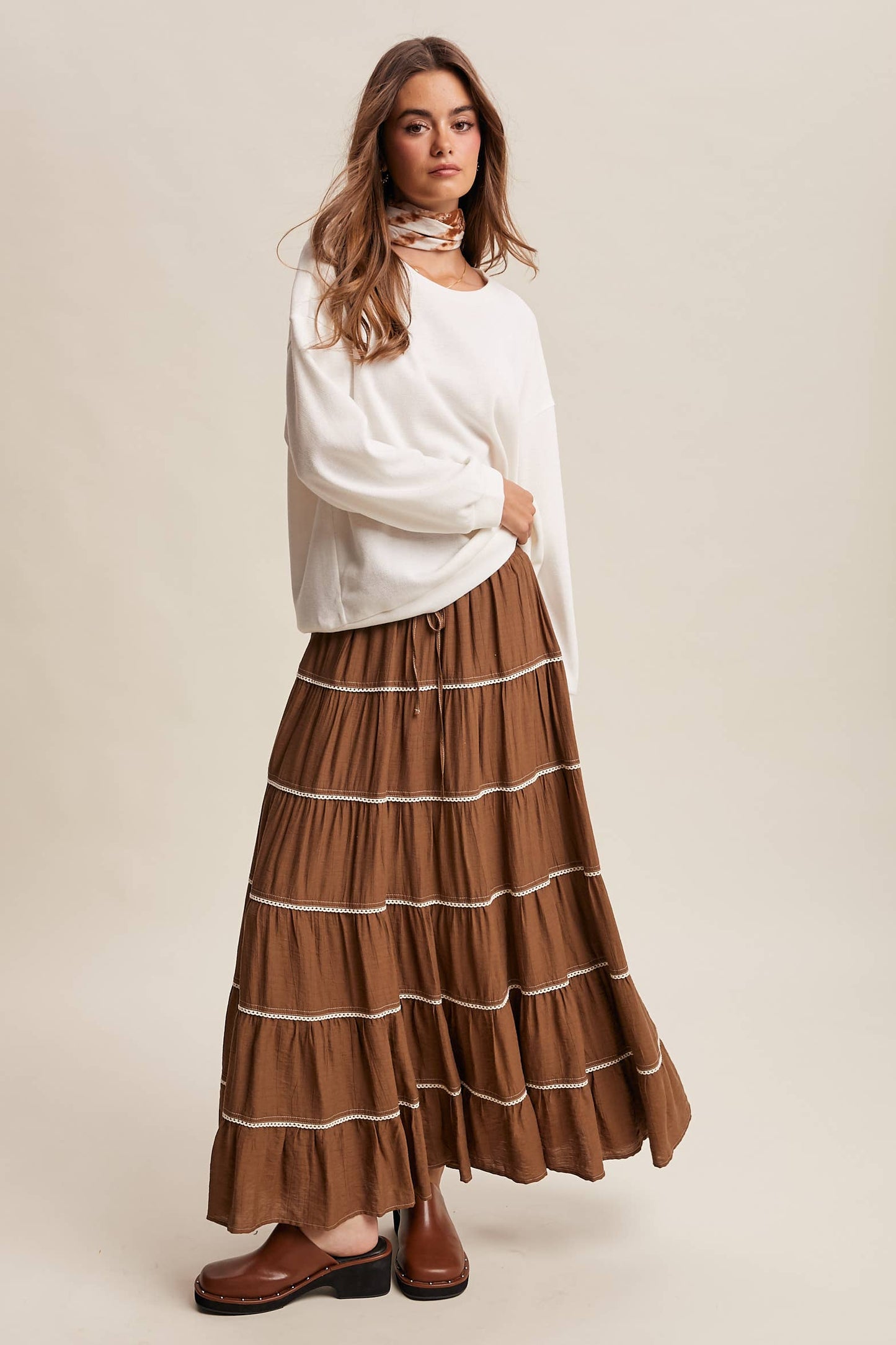 Brushed Knit Pullover Top LT1208R