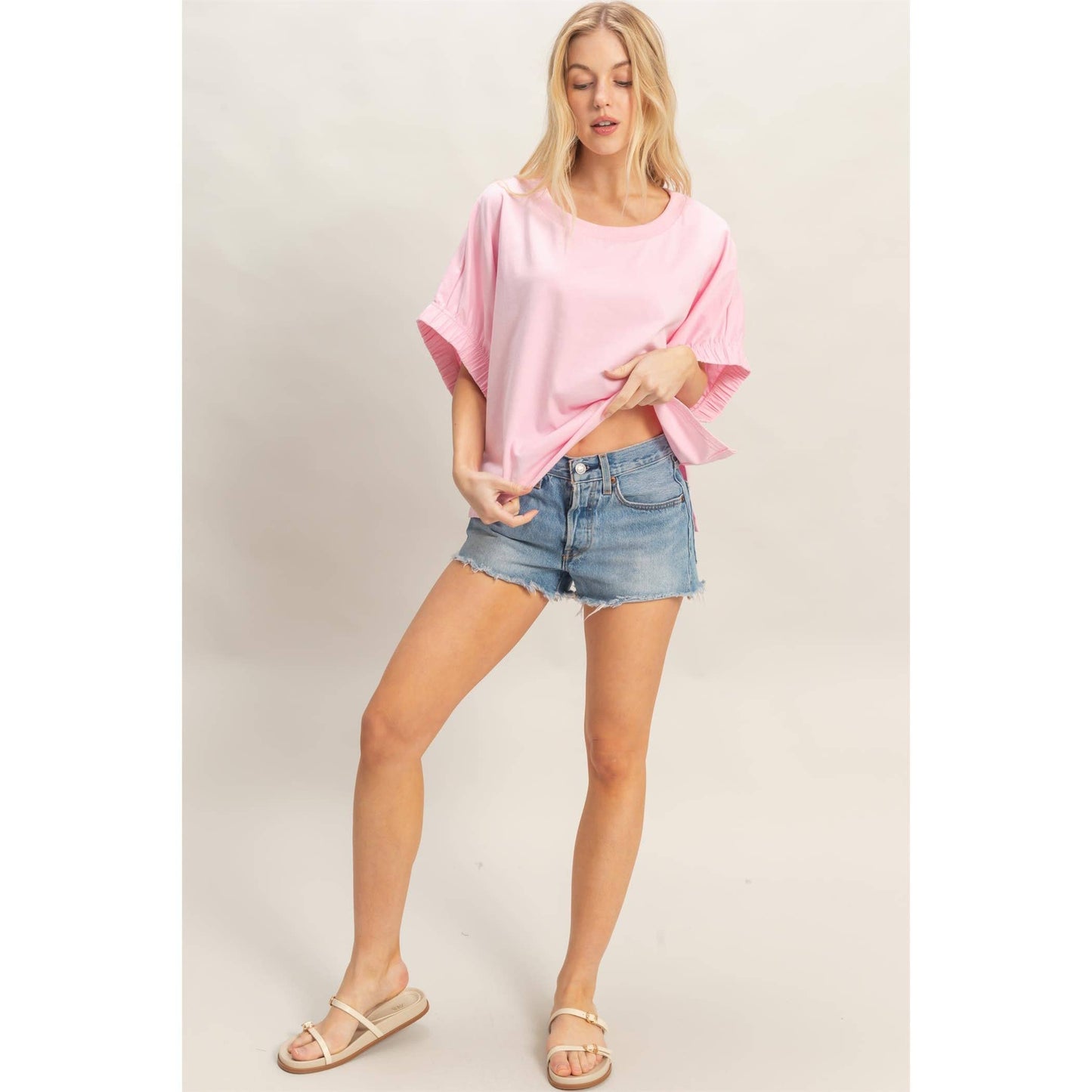 Oversized Elastic Cuff Top