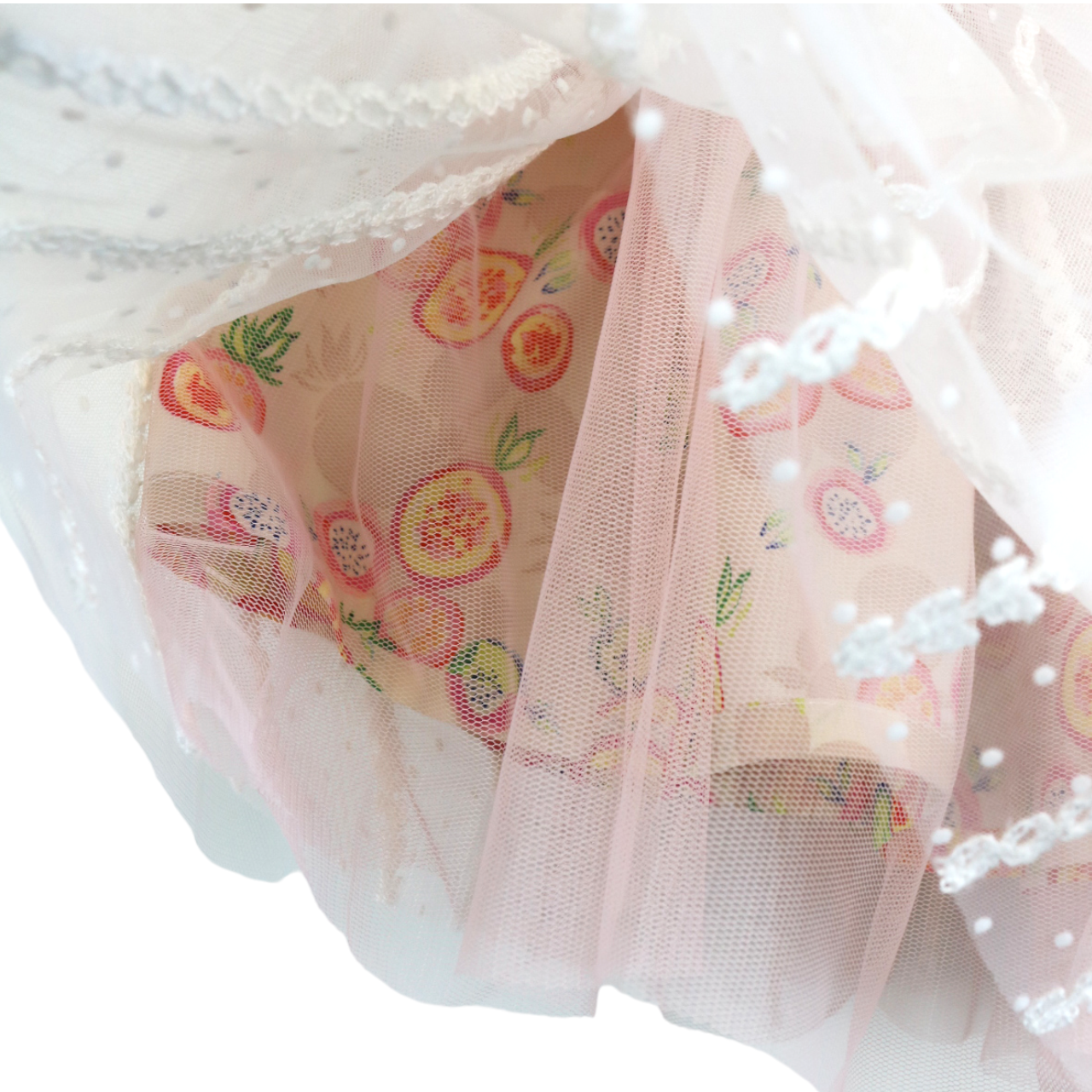 S30 15129 Reversible Fruit Pattern/ Mesh Tutu (2 Colors)