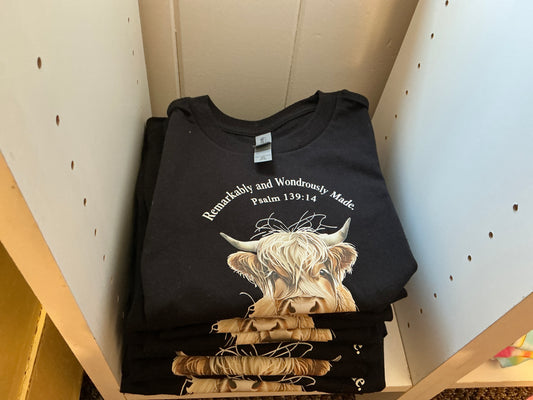 Black Highland Cow T-Shirt