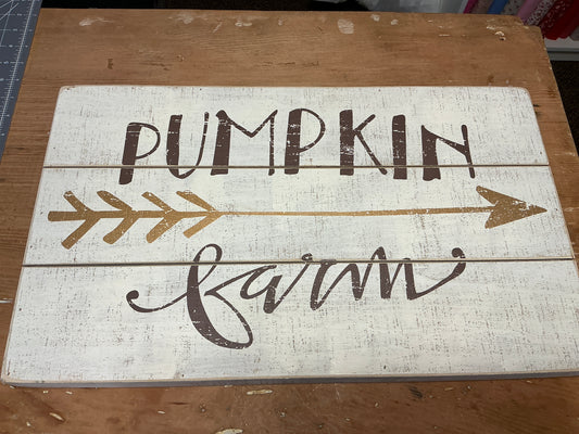Pumpkin farm wood sign