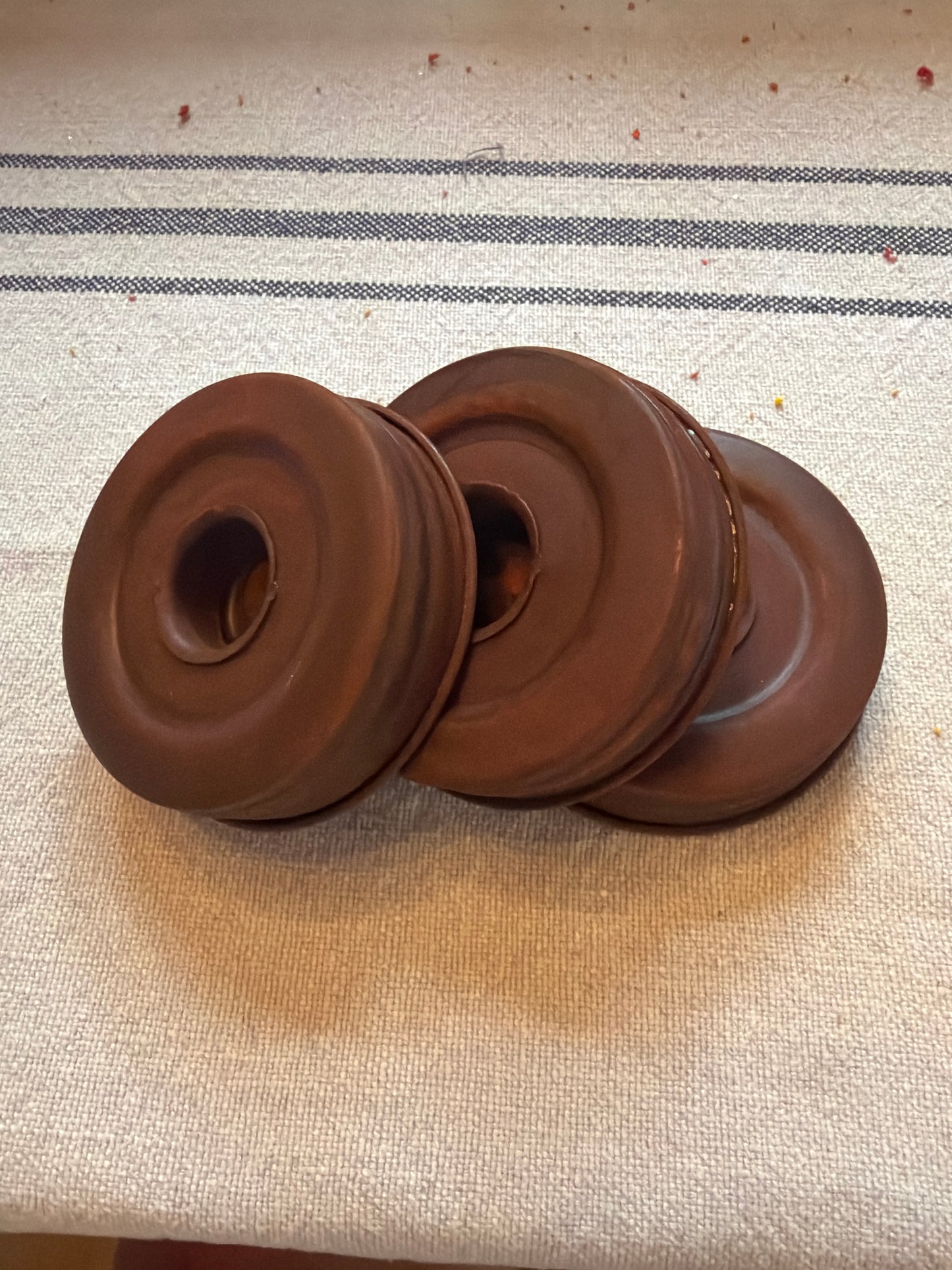Rusty Taper Candle Lids