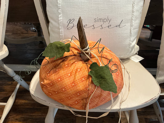 Large stuffed pumpkin