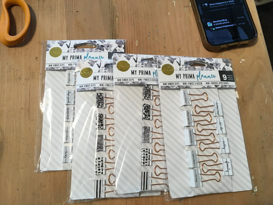 My prima planner mini binder clips