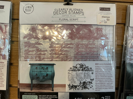 Floral Script Decor stamps