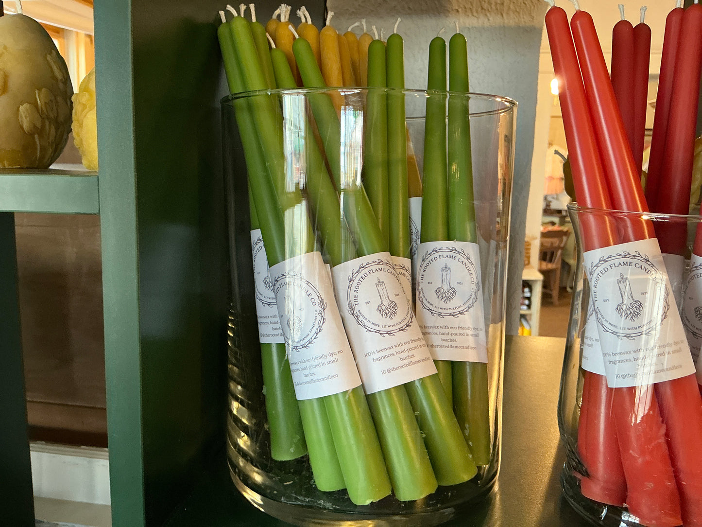 6” Beeswax Taper Candles