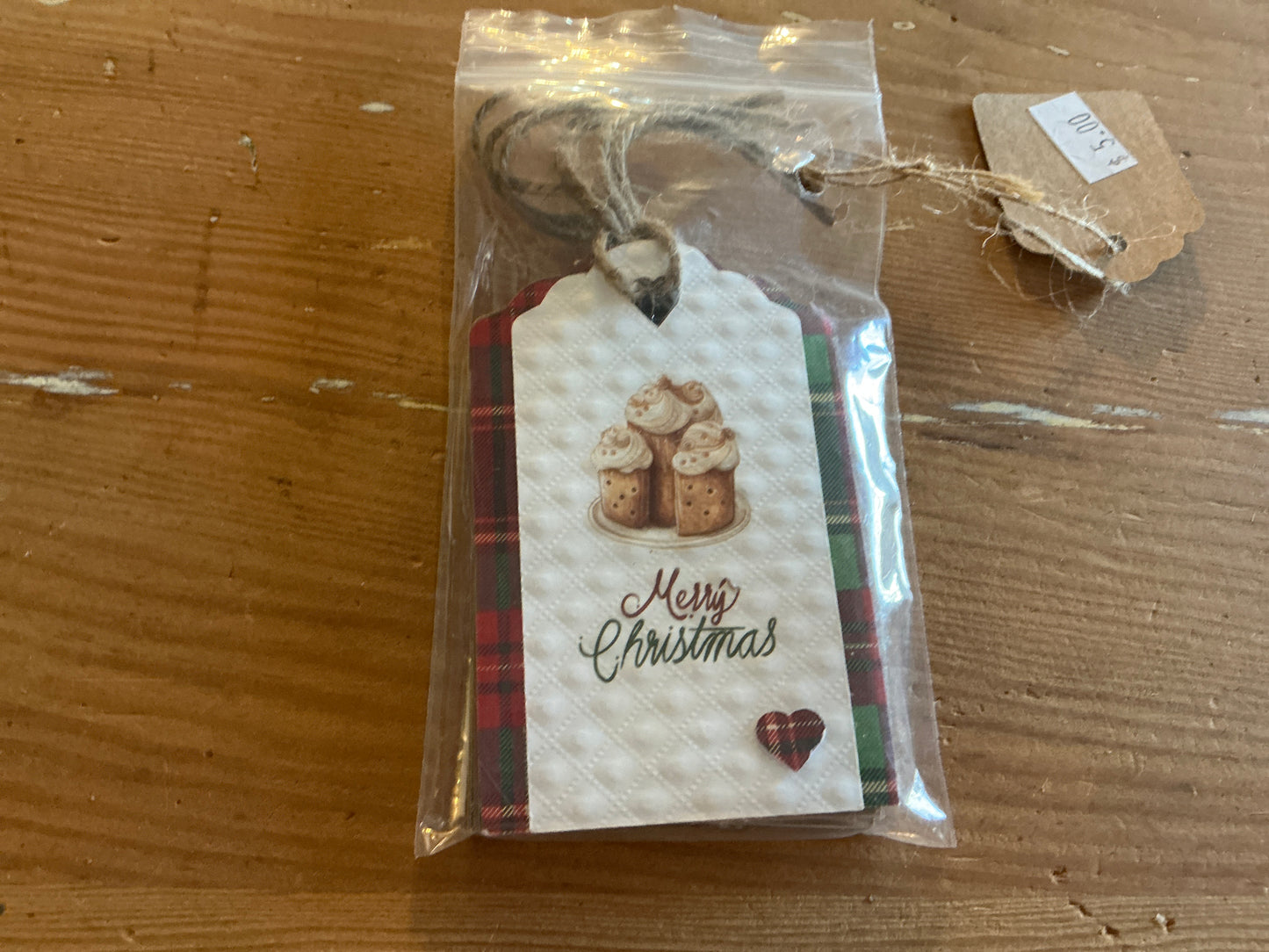 4 pk. Handmade Christmas Tags