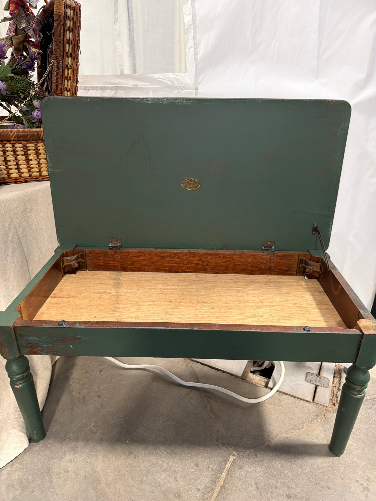 Antique Green Bench