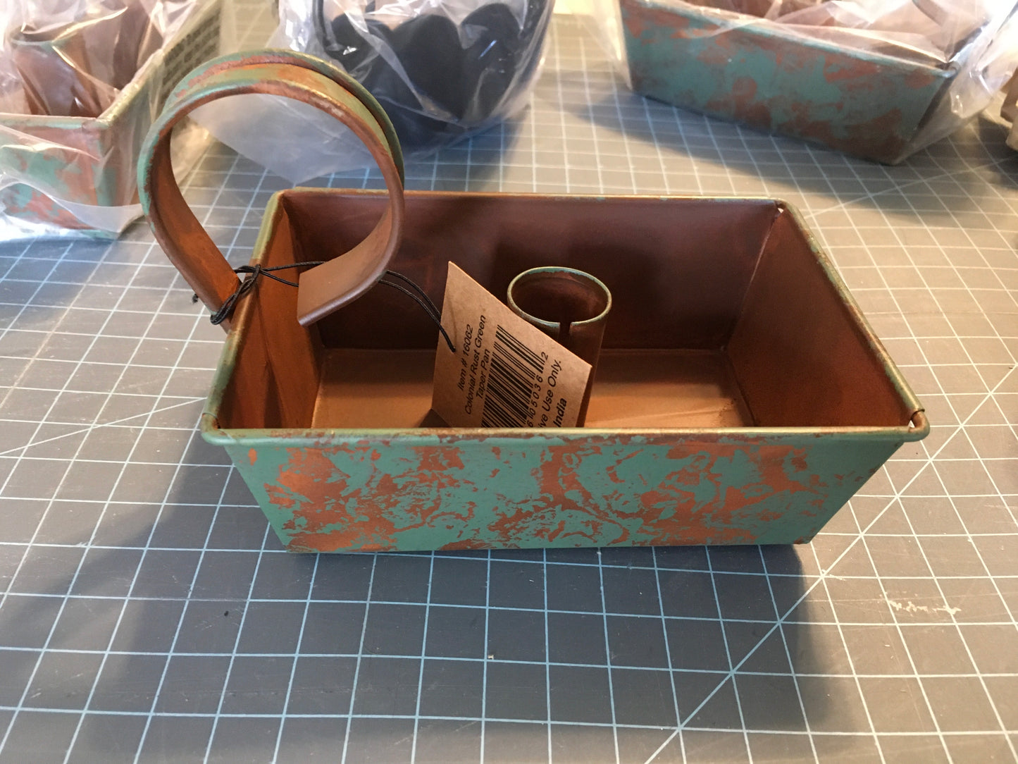 Colonial rust candle holder