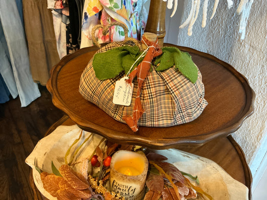 Handmade fabric pumpkin