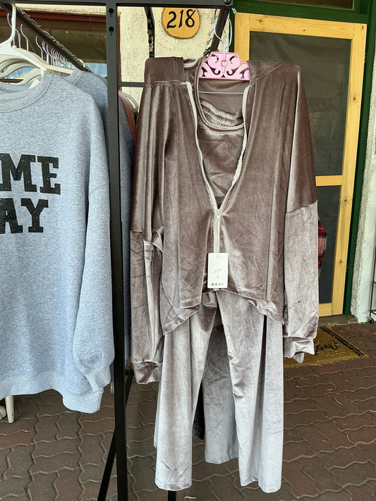 Velour 3 piece lounge wear set