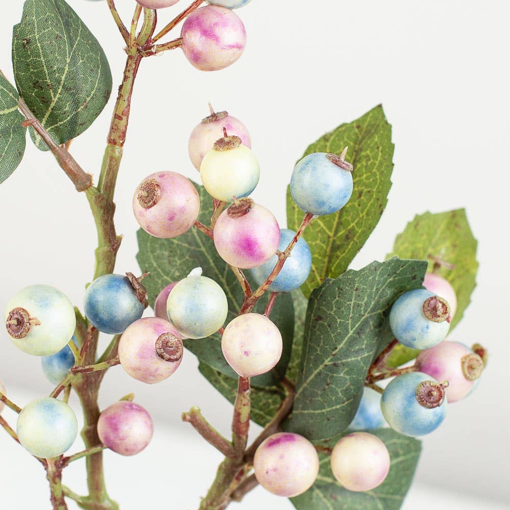 19" Artificial Spring Mix Plump Pastel Berries Stem