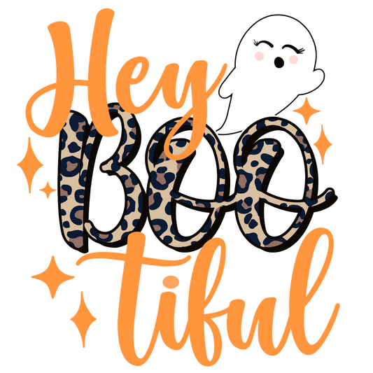 Hey Boo-tiful White Vinyl , Sticker, 3x3 inch