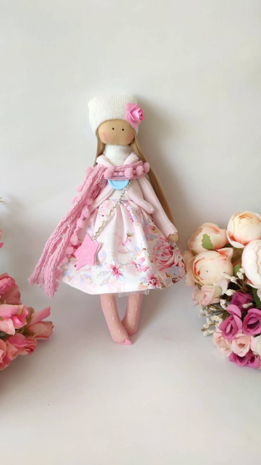 Nora Doll,Handmade Doll,Fabric Doll,Collectible Heirloom