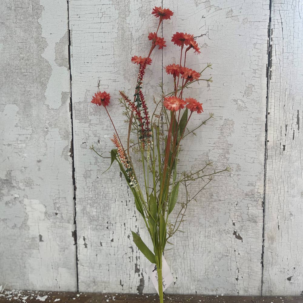 24in Burnt Orange Wildflower Spray Faux Stem