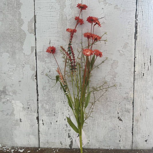 24in Burnt Orange Wildflower Spray Faux Stem