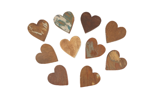 Reclaimed Wood Heart-Repurposed Wood-Mini-3.5x3.5 inch