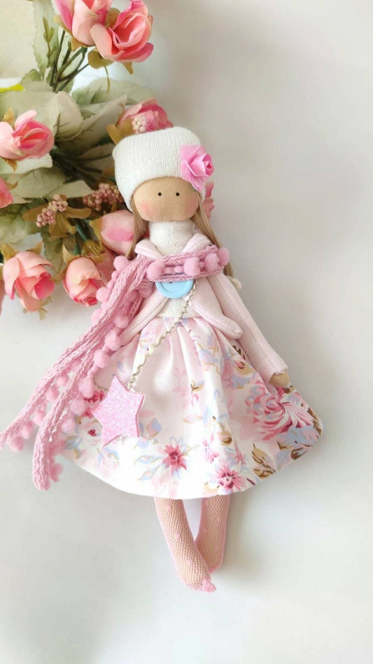 Nora Doll,Handmade Doll,Fabric Doll,Collectible Heirloom