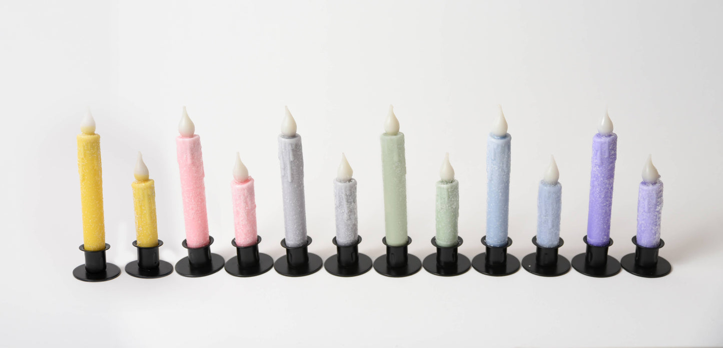 Diamond Dusted Pastels LED Timer Taper Candle