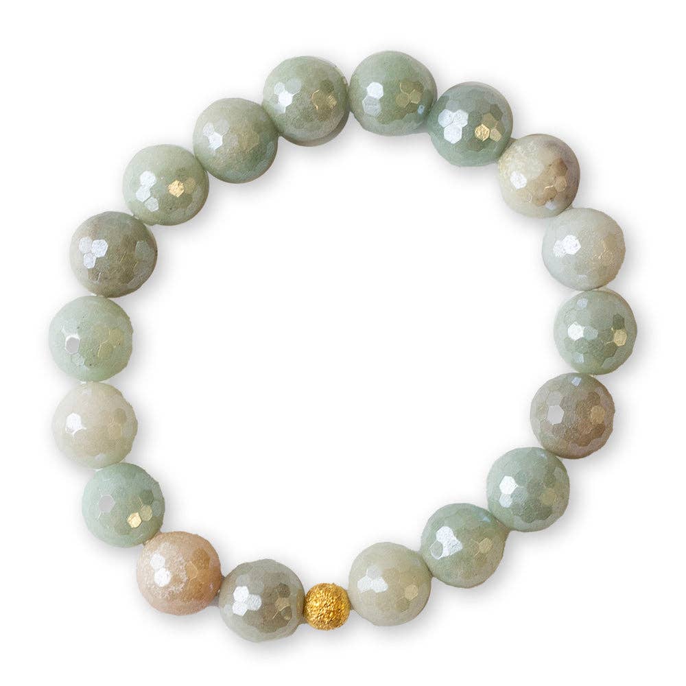 Gemstone Bracelet-Faceted Amazonite, 10mm