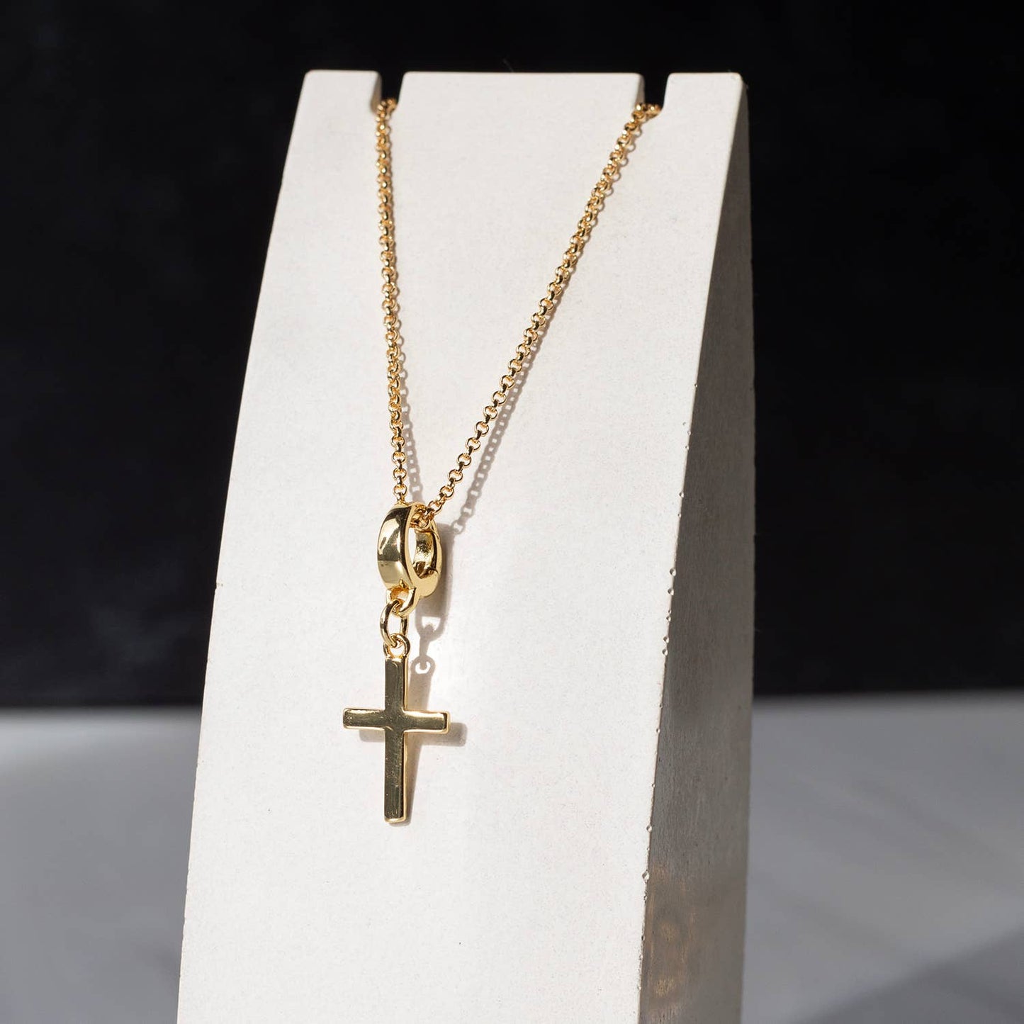 Cross Charm, Gold, Charm Bar | Charm Necklace