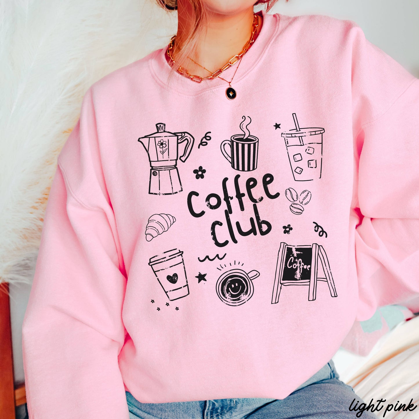 Coffee Club Doodle Sweatshirt *10 Colors (S-3X)