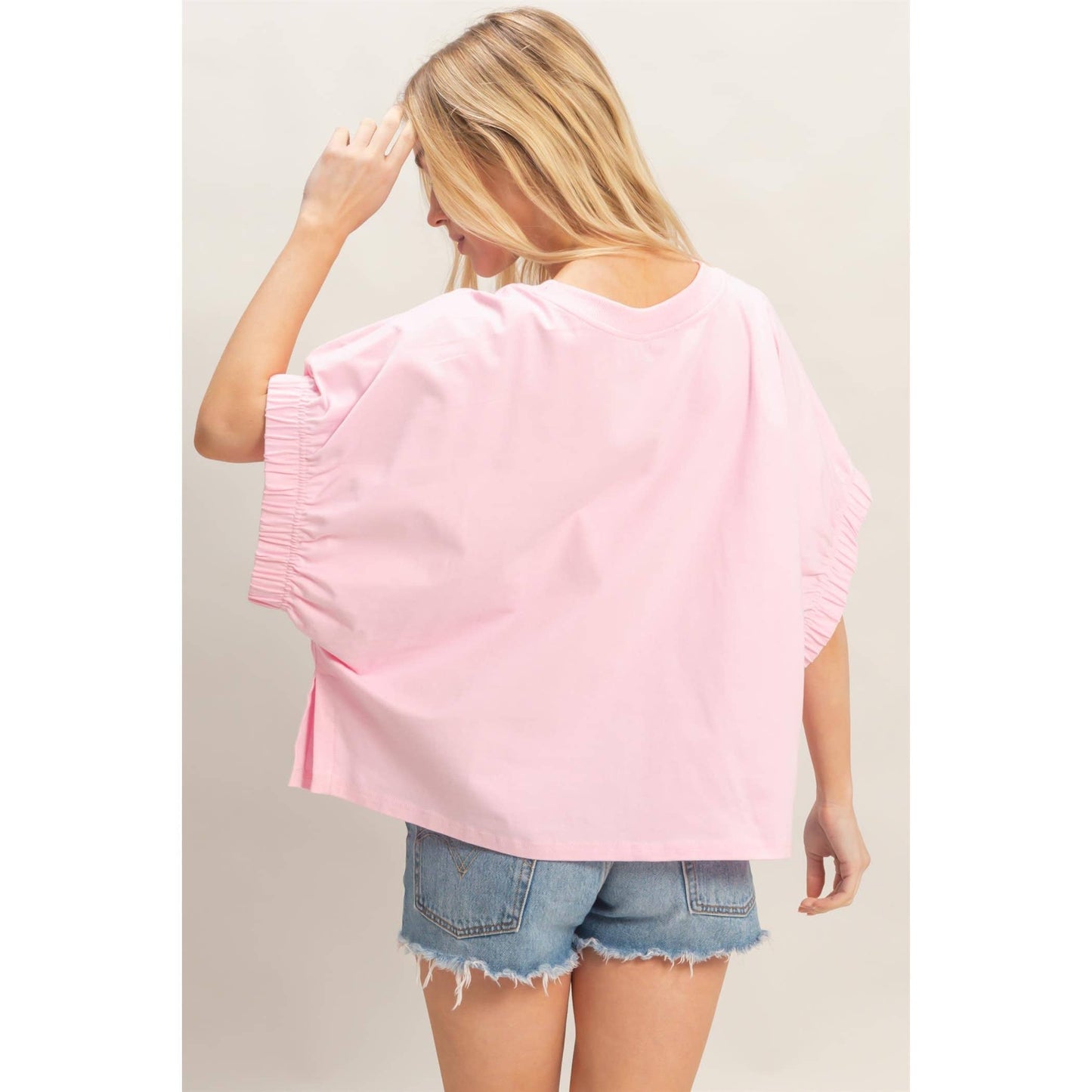 Oversized Elastic Cuff Top