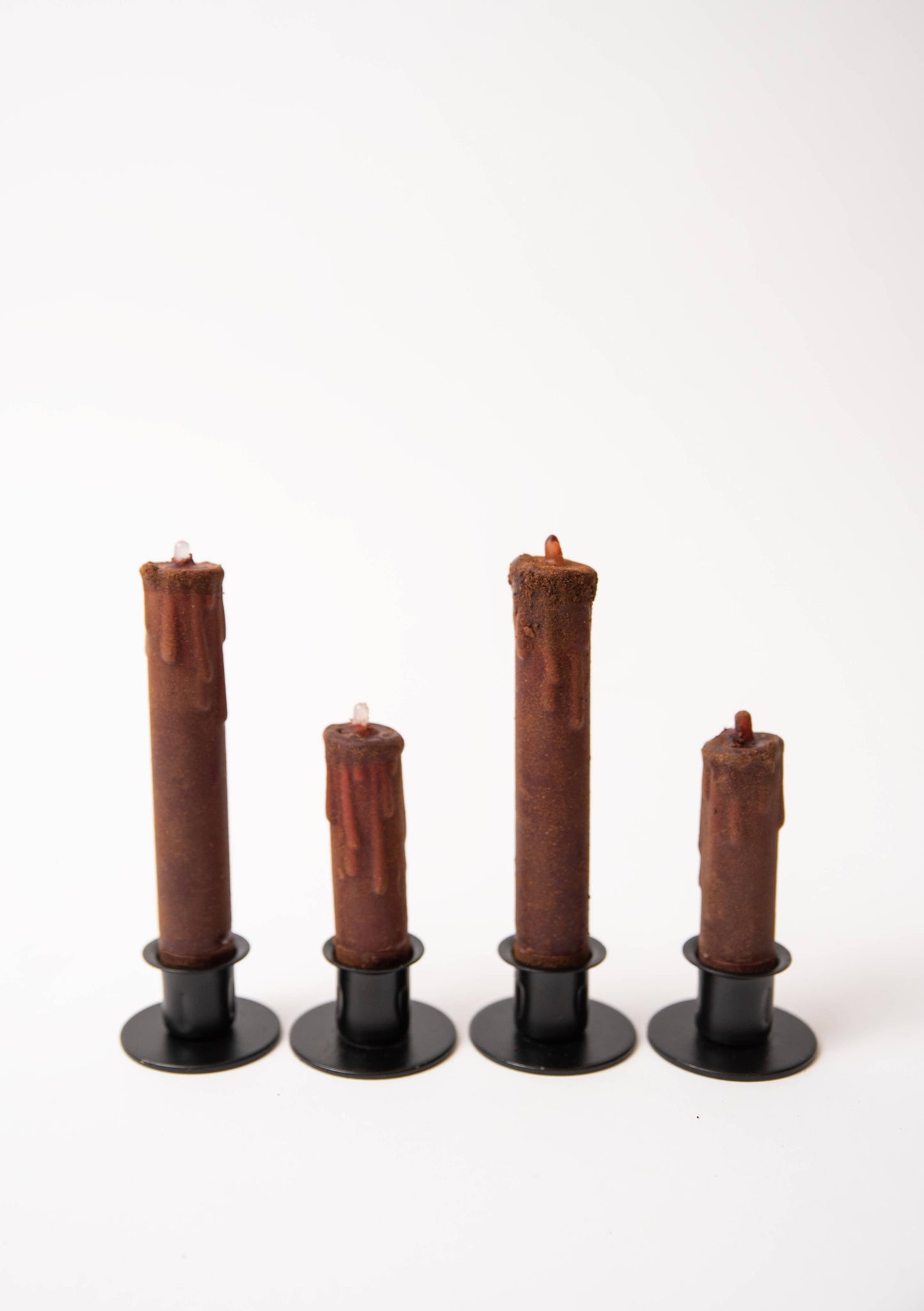 Primitive Brown LED Timer Taper Candle