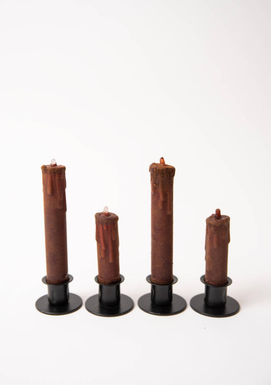 Primitive Brown LED Timer Taper Candle